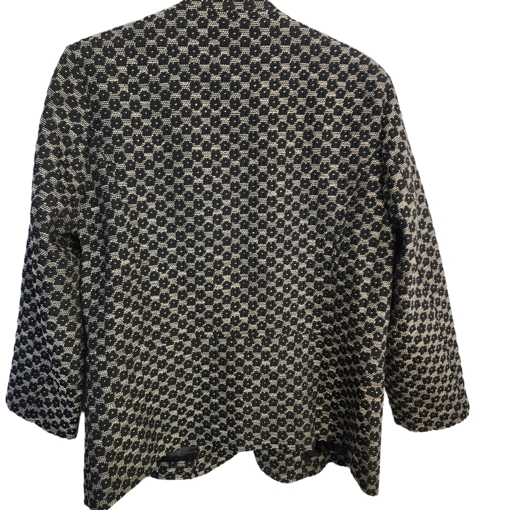 BLACK PEPPER winter jacket size 10 black white warm short bomber blazer - Picture 2 of 13